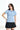 Blue Verticle Stripes Clinched Waist Shirt - BonkersCorner