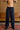 Navy Blue Tape Wide Leg Joggers - BonkersCorner