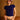 Tencel Ribbed Oxford Blue Modal T-shirt - BonkersCorner