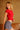 Tencel Ribbed Poppy Red Modal T-shirt - BonkersCorner